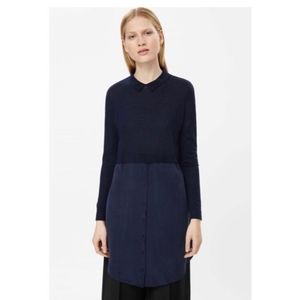 COS Merino wool silk skirt shirt dress